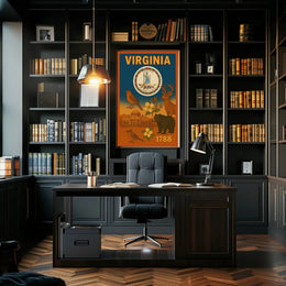Virginia 1788 Seal Vintage Cultural or Heritage Poster PosterGoat