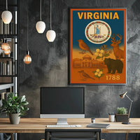 Virginia 1788 Seal Vintage Cultural or Heritage Poster PosterGoat