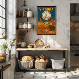 Virginia 1788 Seal Vintage Cultural or Heritage Poster PosterGoat