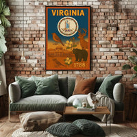 Virginia 1788 Seal Vintage Cultural or Heritage Poster PosterGoat