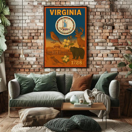 Virginia 1788 Seal Vintage Cultural or Heritage Poster PosterGoat