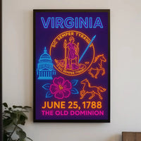 Virginia Heritage Neon Art Print: Cultural or Heritage Poster PosterGoat