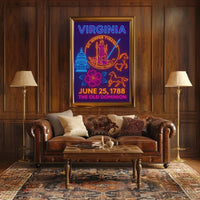 Virginia Heritage Neon Art Print: Cultural or Heritage Poster PosterGoat