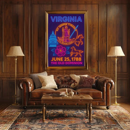 Virginia Heritage Neon Art Print: Cultural or Heritage Poster PosterGoat
