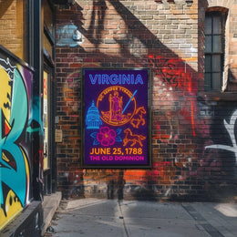 Virginia Heritage Neon Art Print: Cultural or Heritage Poster PosterGoat