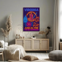 Virginia Heritage Neon Art Print: Cultural or Heritage Poster PosterGoat