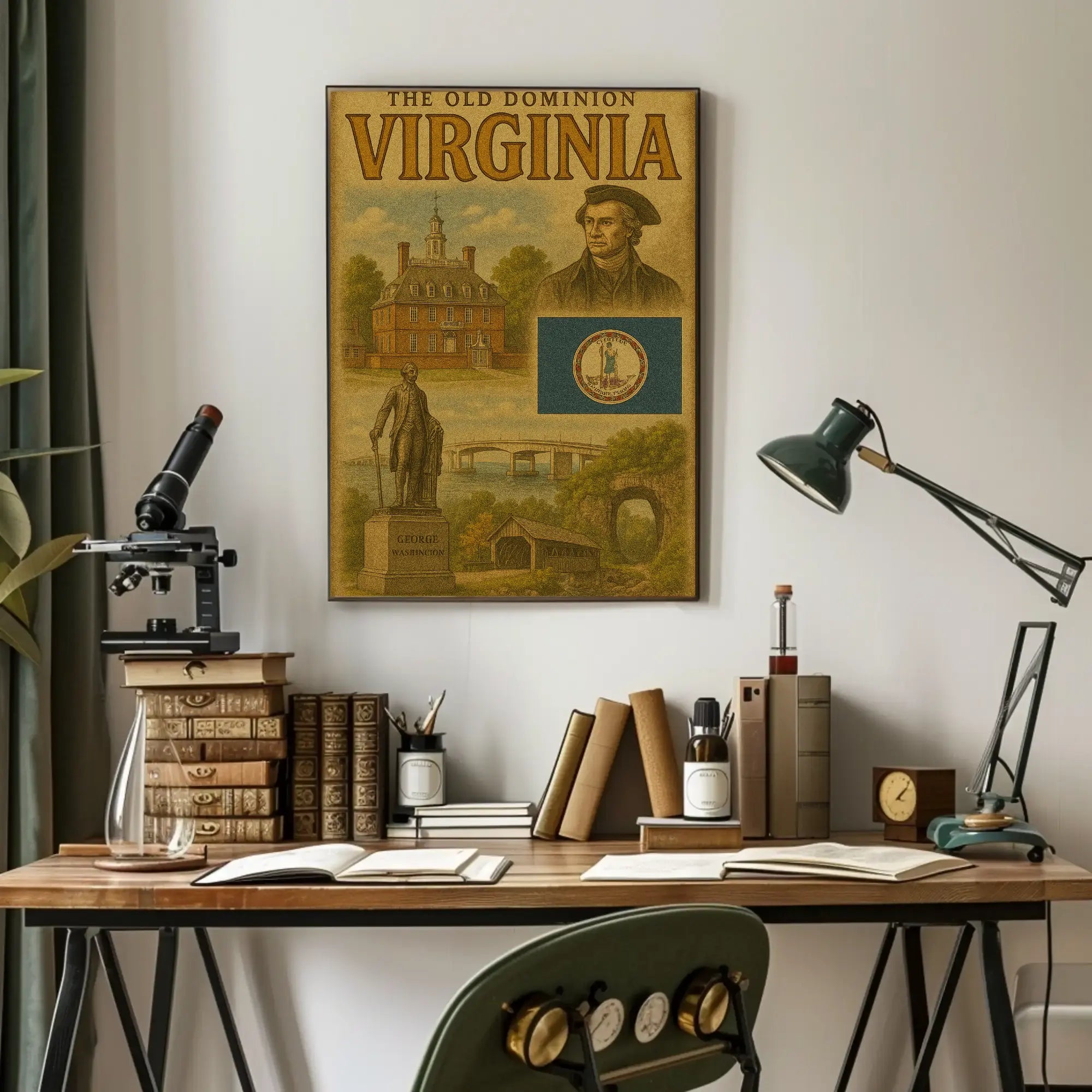 Virginia Old Dominion Vintage Historic Heritage Poster PosterGoat
