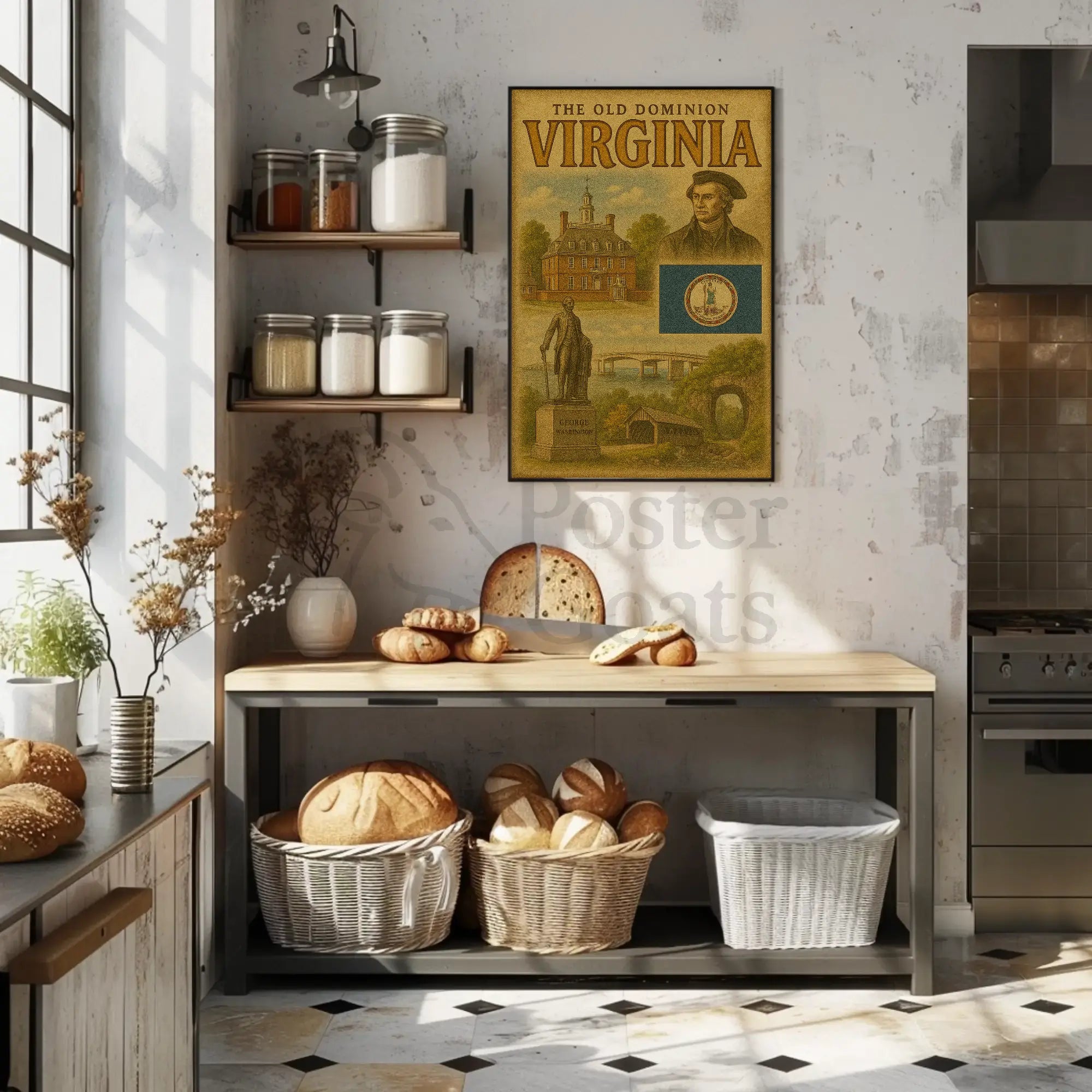 Virginia Old Dominion Vintage Historic Heritage Poster PosterGoat