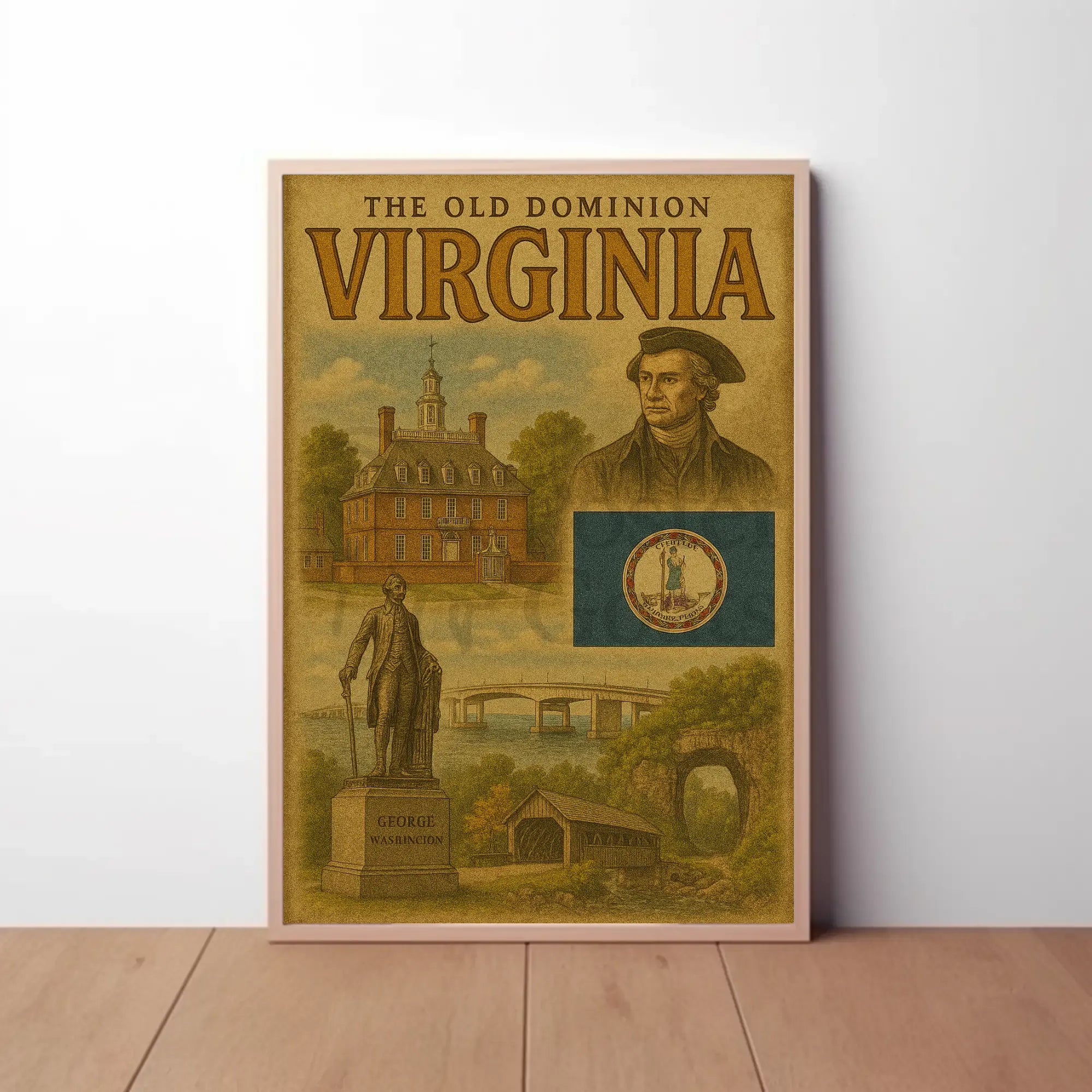 Virginia Old Dominion Vintage Historic Heritage Poster PosterGoat