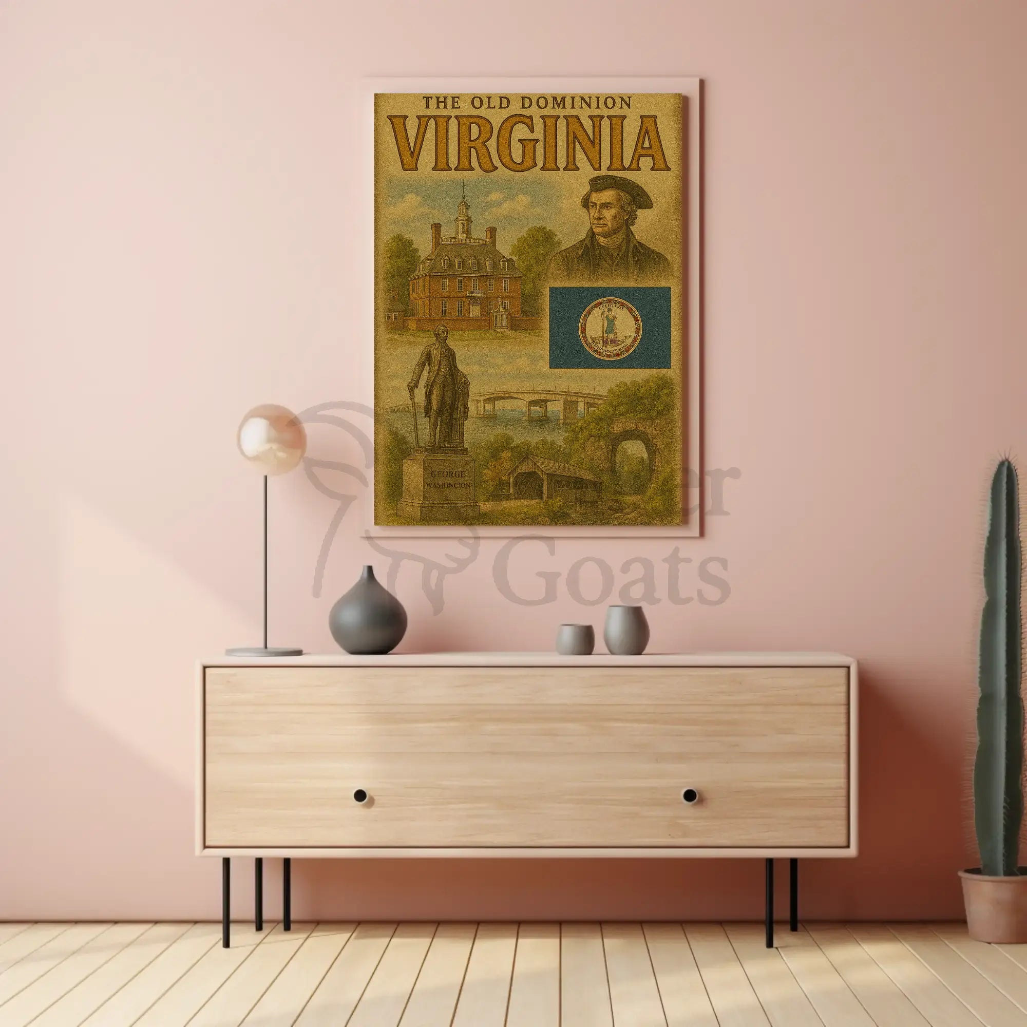 Virginia Old Dominion Vintage Historic Heritage Poster PosterGoat