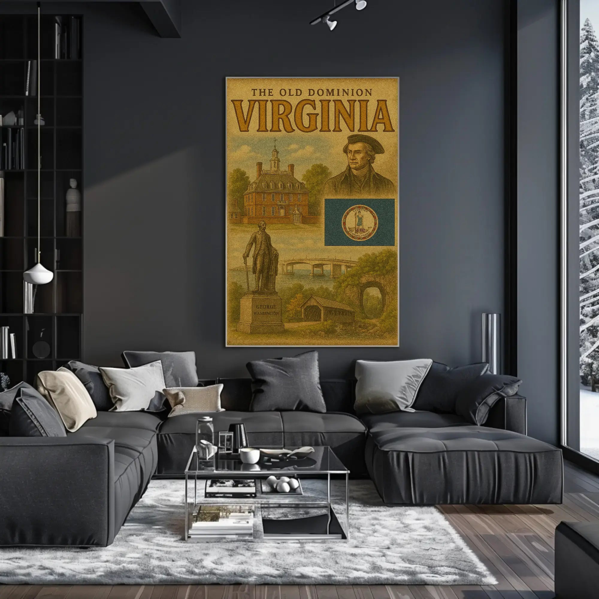 Virginia Old Dominion Vintage Historic Heritage Poster PosterGoat