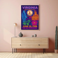 Virginia Ratification Neon Tribute Historical or Presidential Poster PosterGoat