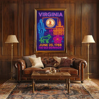 Virginia Ratification Neon Tribute Historical or Presidential Poster PosterGoat