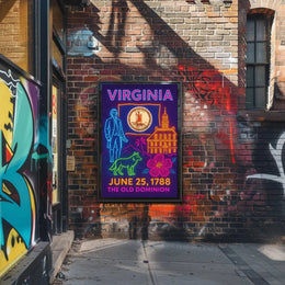 Virginia Ratification Neon Tribute Historical or Presidential Poster PosterGoat