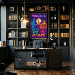 Virginia Ratification Neon Tribute Historical or Presidential Poster PosterGoat