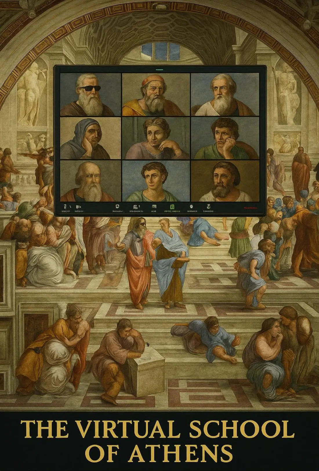 Virtual Renaissance Humor with Philosophers Pop Culture Poster PosterGoat
