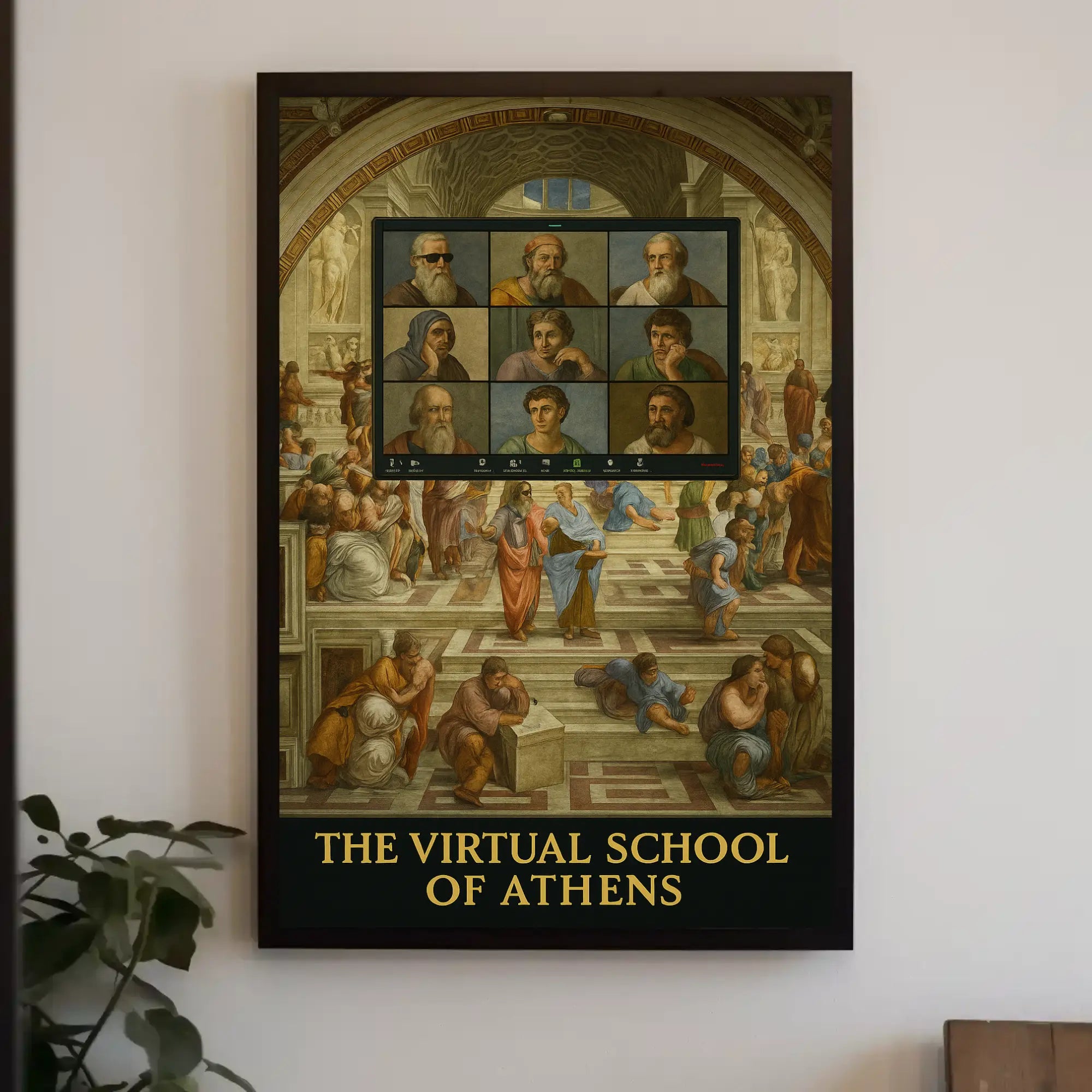 Virtual Renaissance Humor with Philosophers Pop Culture Poster PosterGoat