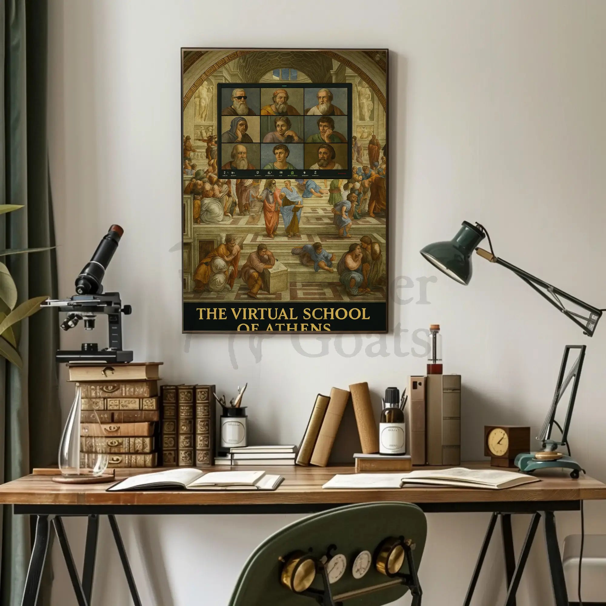 Virtual Renaissance Humor with Philosophers Pop Culture Poster PosterGoat