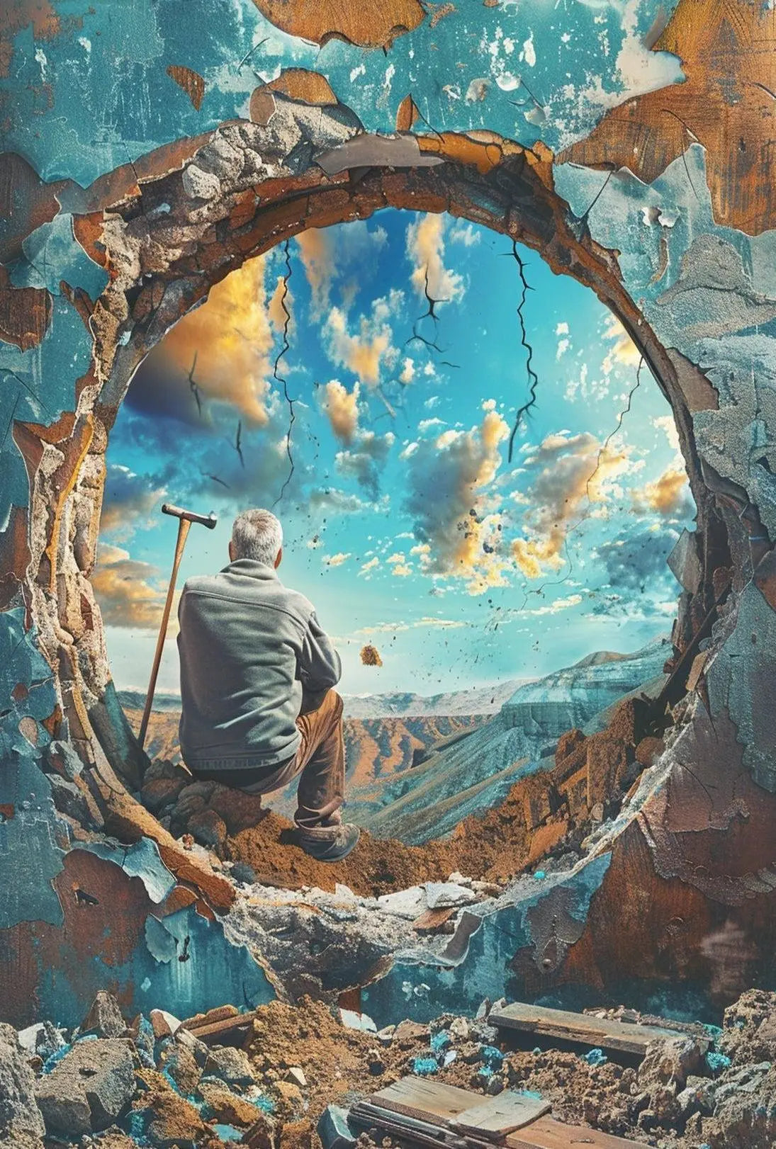 Visionary Landscape: Introspection and Rebirth Artistic Poster PosterGoat