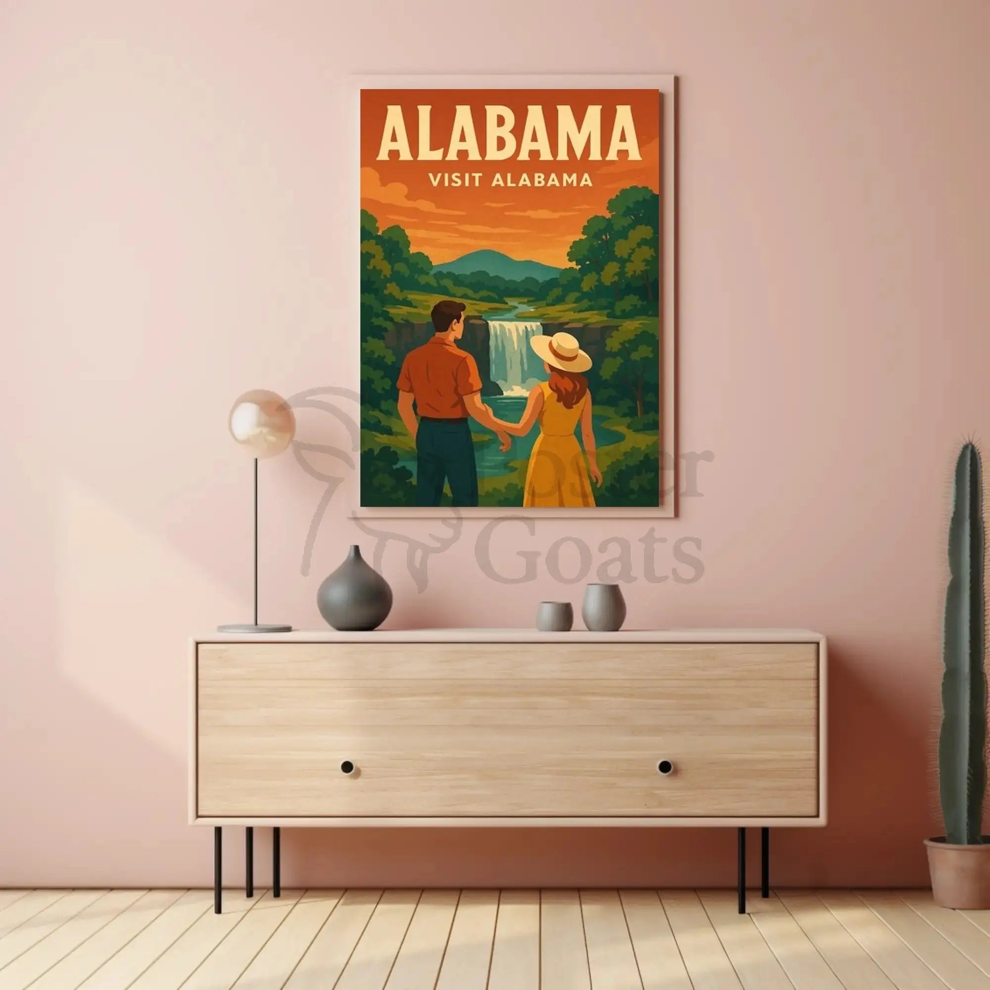 Visit Alabama Vintage Travel Poster PosterGoat