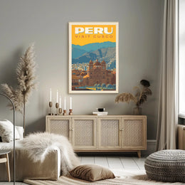 Visit Cusco Peru Vintage Travel Poster PosterGoat