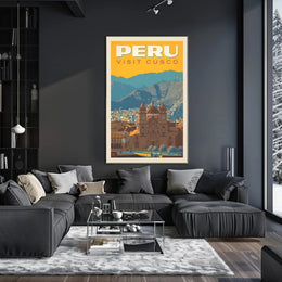 Visit Cusco Peru Vintage Travel Poster PosterGoat
