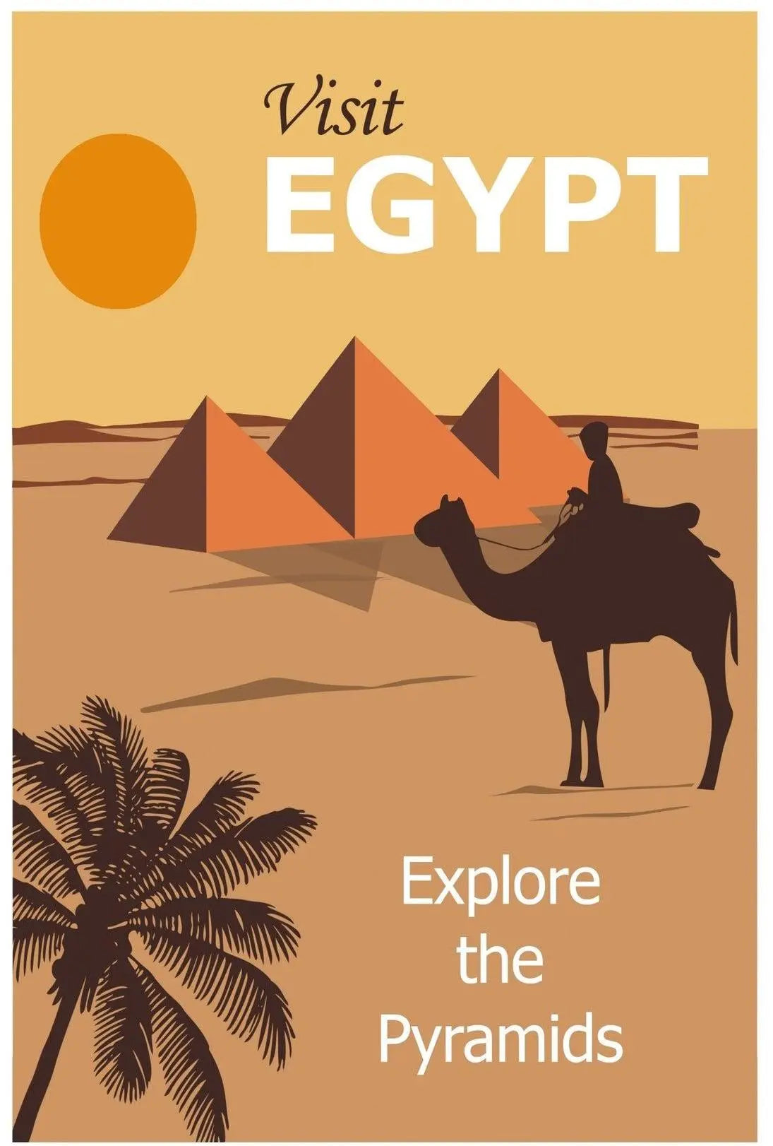 Visit Egypt: Explore the Pyramids Vintage Travel Poster PosterGoat