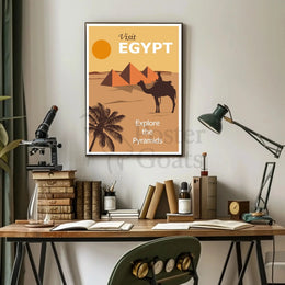 Visit Egypt: Explore the Pyramids Vintage Travel Poster PosterGoat