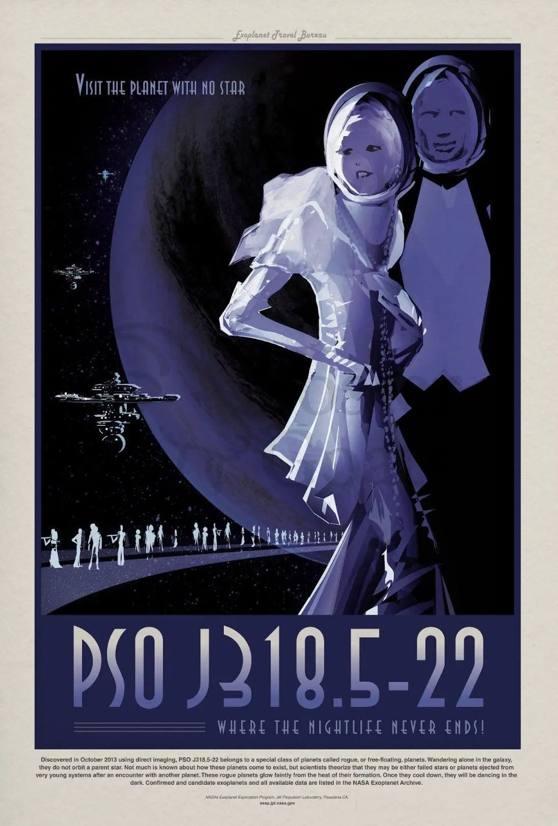 Visit Exotic PSO J318.5-22 Futuristic Sci-Fi Poster PosterGoat