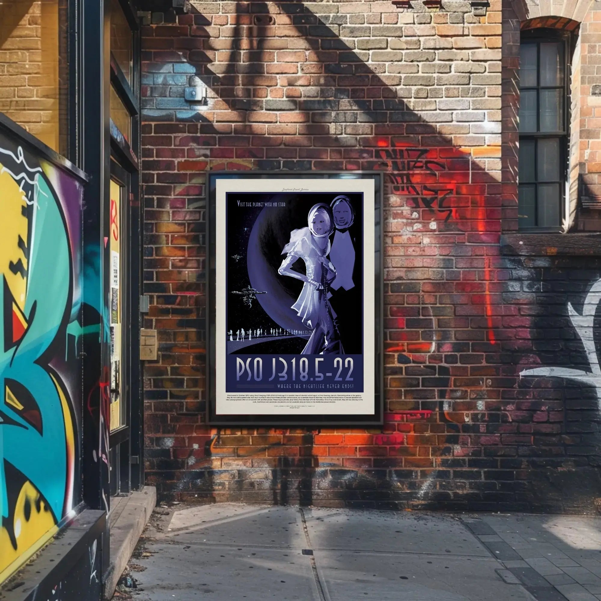 Visit Exotic PSO J318.5-22 Futuristic Sci-Fi Poster PosterGoat