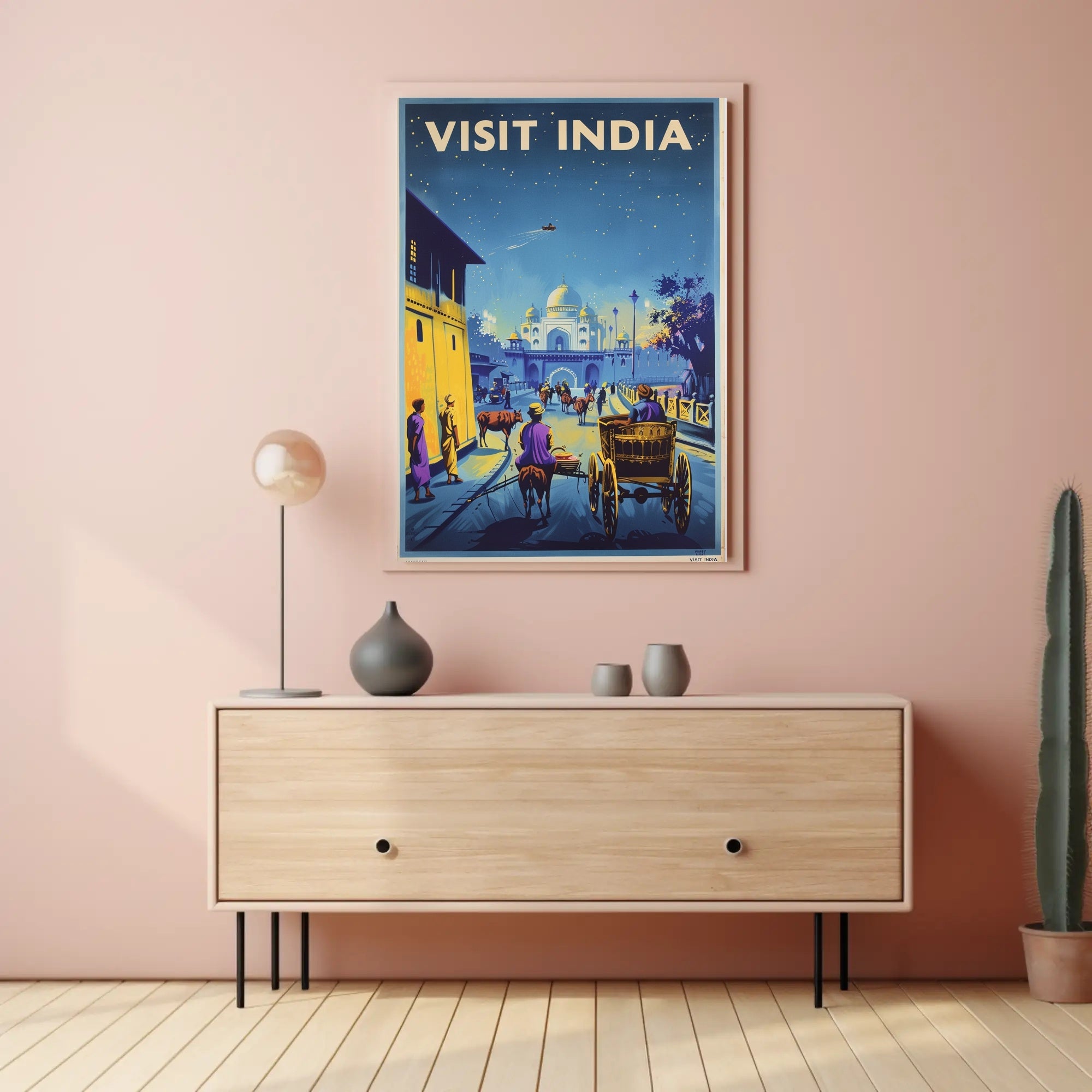Visit India: Vintage Travel Art Deco Poster PosterGoat