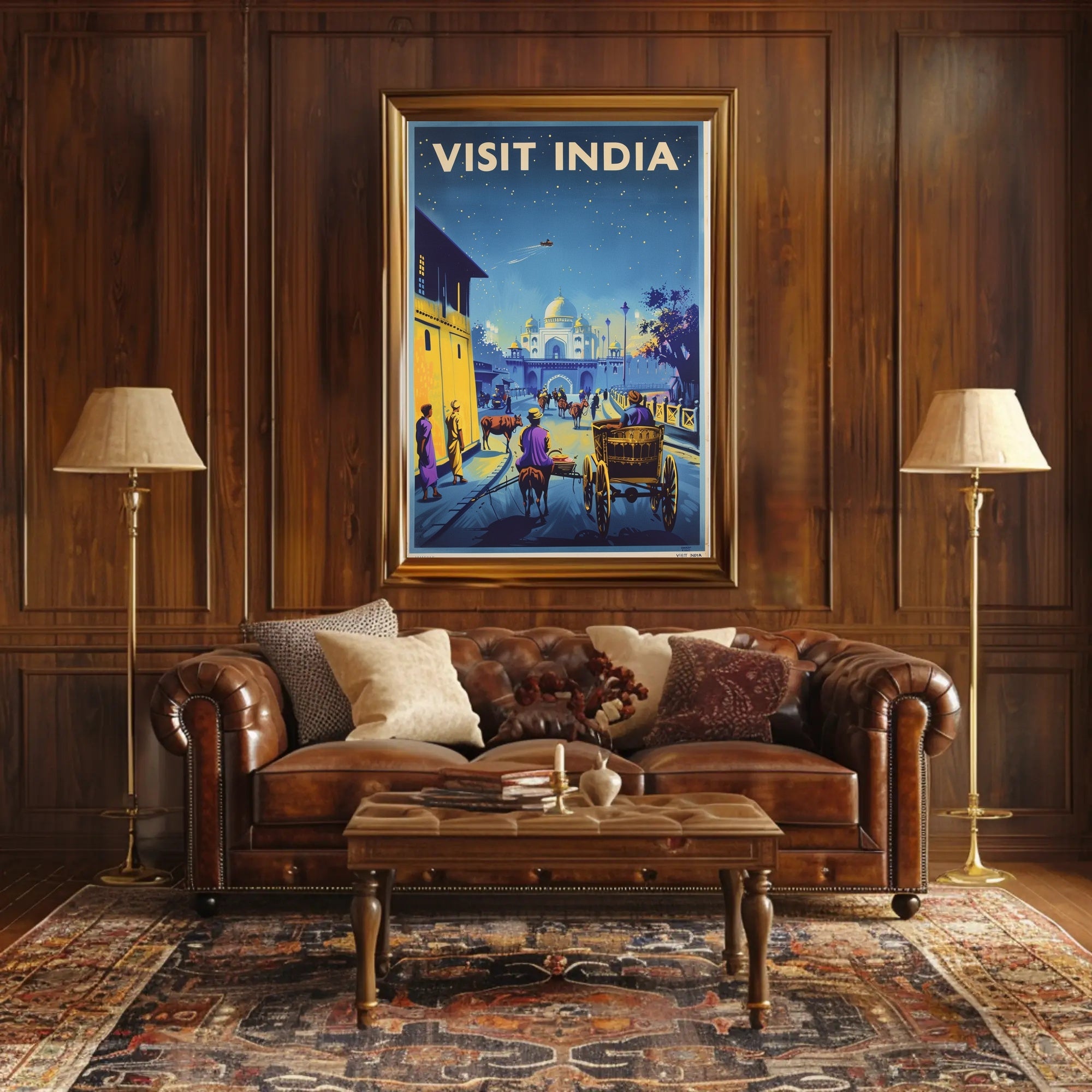 Visit India: Vintage Travel Art Deco Poster PosterGoat