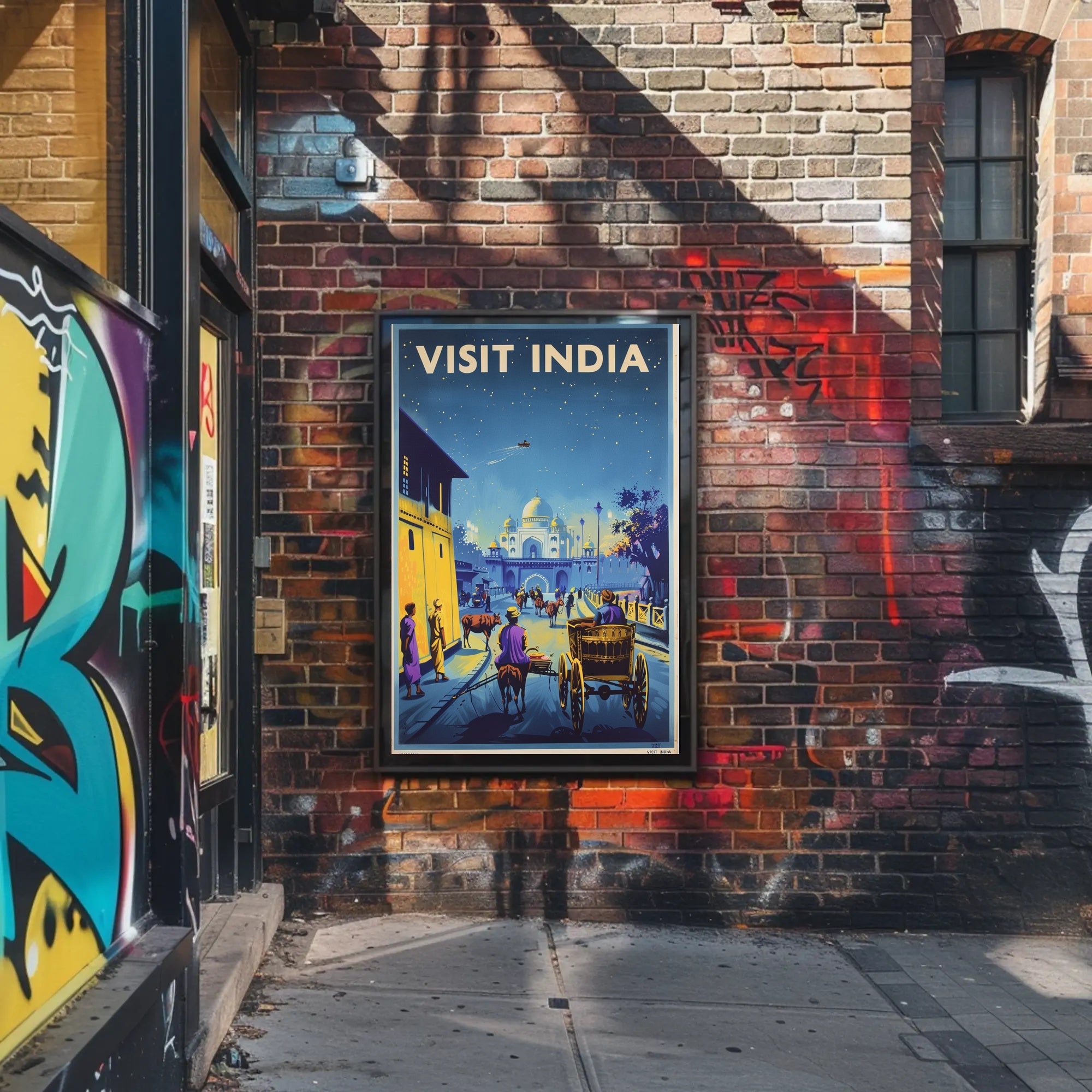 Visit India: Vintage Travel Art Deco Poster PosterGoat