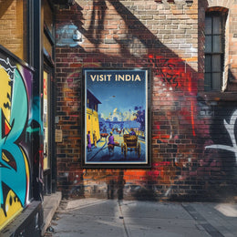 Visit India: Vintage Travel Art Deco Poster PosterGoat