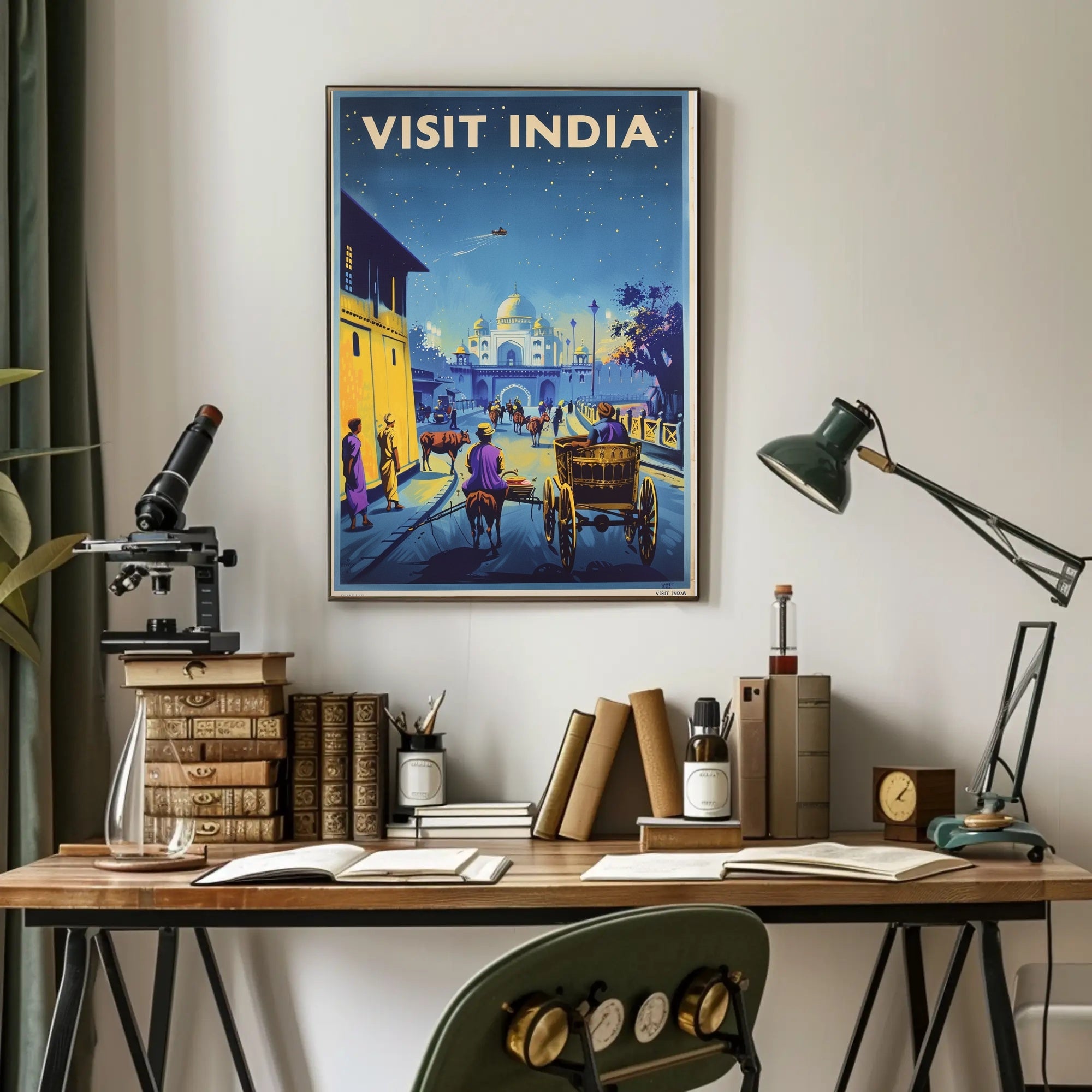 Visit India: Vintage Travel Art Deco Poster PosterGoat