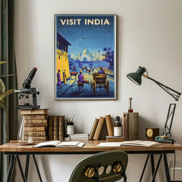 Visit India: Vintage Travel Art Deco Poster PosterGoat