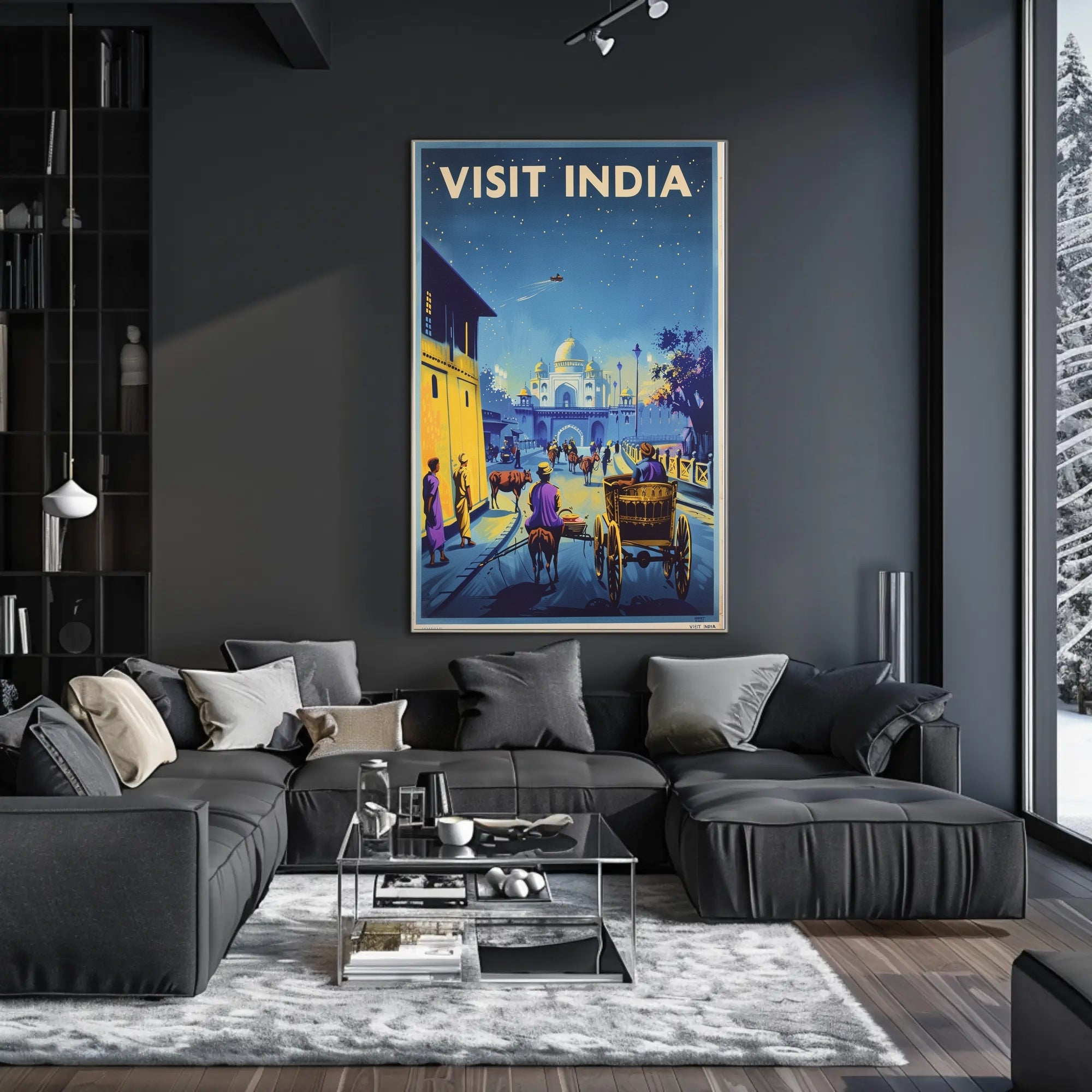 Visit India: Vintage Travel Art Deco Poster PosterGoat