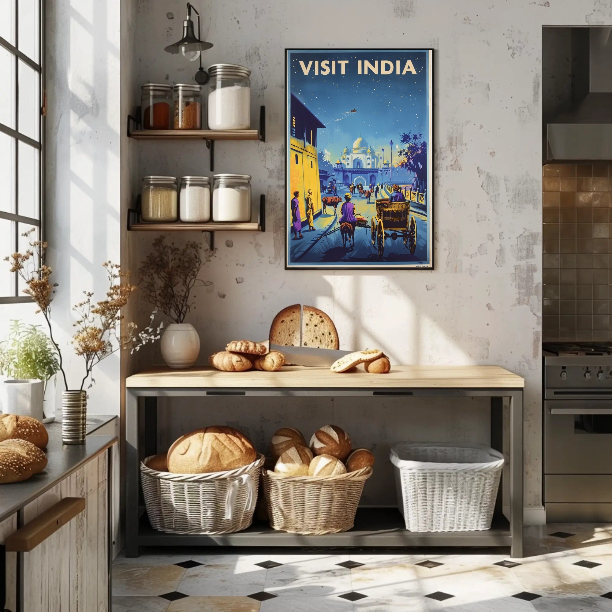 Visit India: Vintage Travel Art Deco Poster PosterGoat