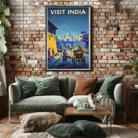 Visit India: Vintage Travel Art Deco Poster PosterGoat