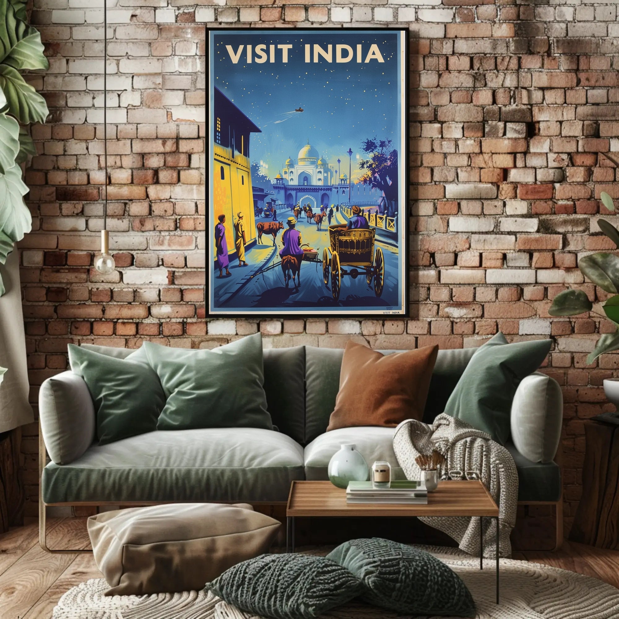 Visit India: Vintage Travel Art Deco Poster PosterGoat