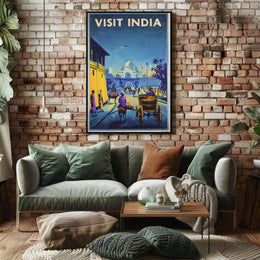 Visit India: Vintage Travel Art Deco Poster PosterGoat