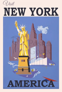 Visit New York City: Vintage Travel Poster PosterGoat