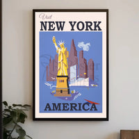 Visit New York City: Vintage Travel Poster PosterGoat