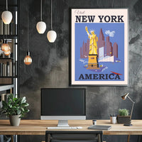 Visit New York City: Vintage Travel Poster PosterGoat
