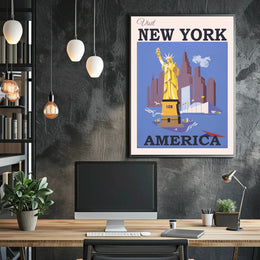 Visit New York City: Vintage Travel Poster PosterGoat