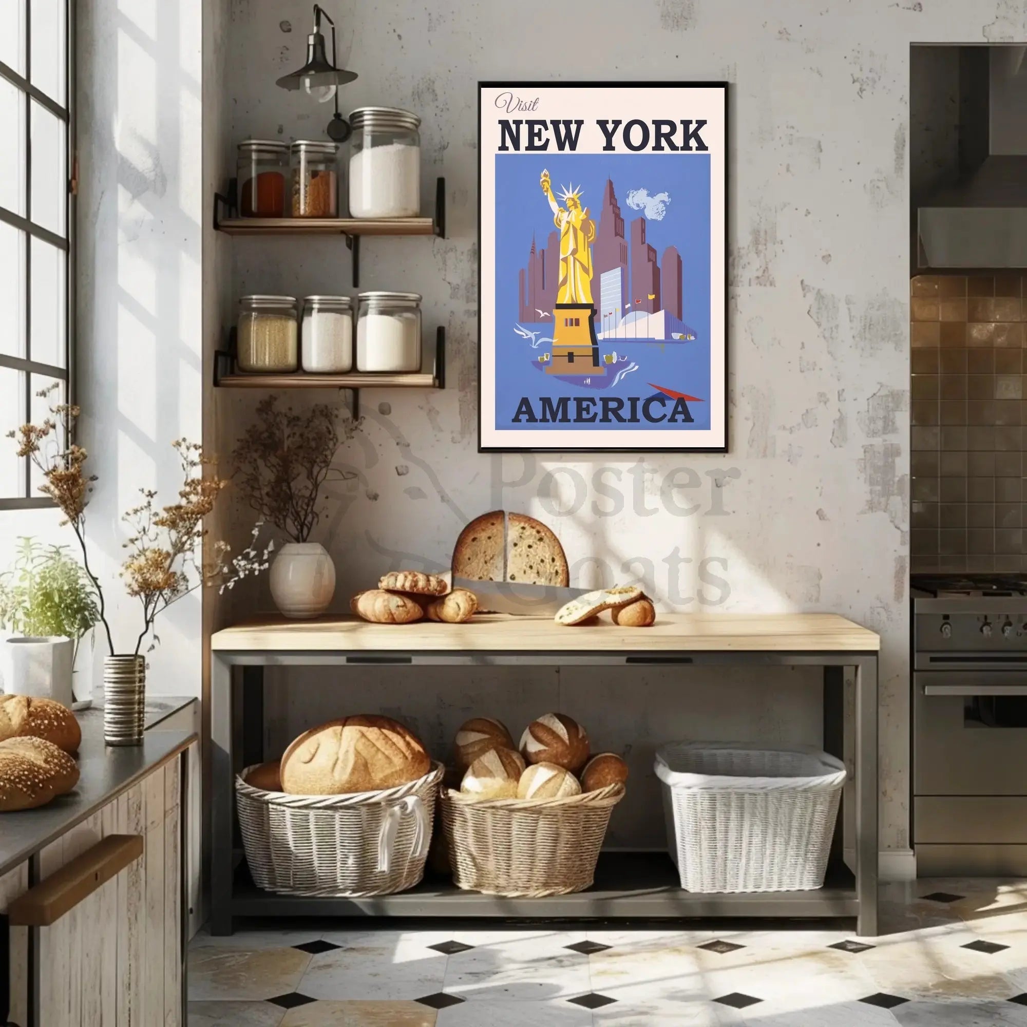 Visit New York City: Vintage Travel Poster PosterGoat