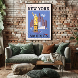 Visit New York City: Vintage Travel Poster PosterGoat