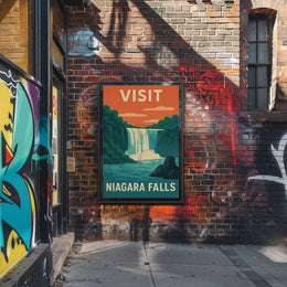 Visit Niagara Falls Retro Travel Adventure Travel Poster PosterGoat