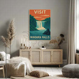 Visit Niagara Falls Retro Travel Adventure Travel Poster PosterGoat