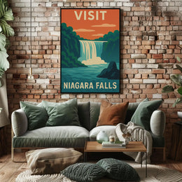 Visit Niagara Falls Retro Travel Adventure Travel Poster PosterGoat